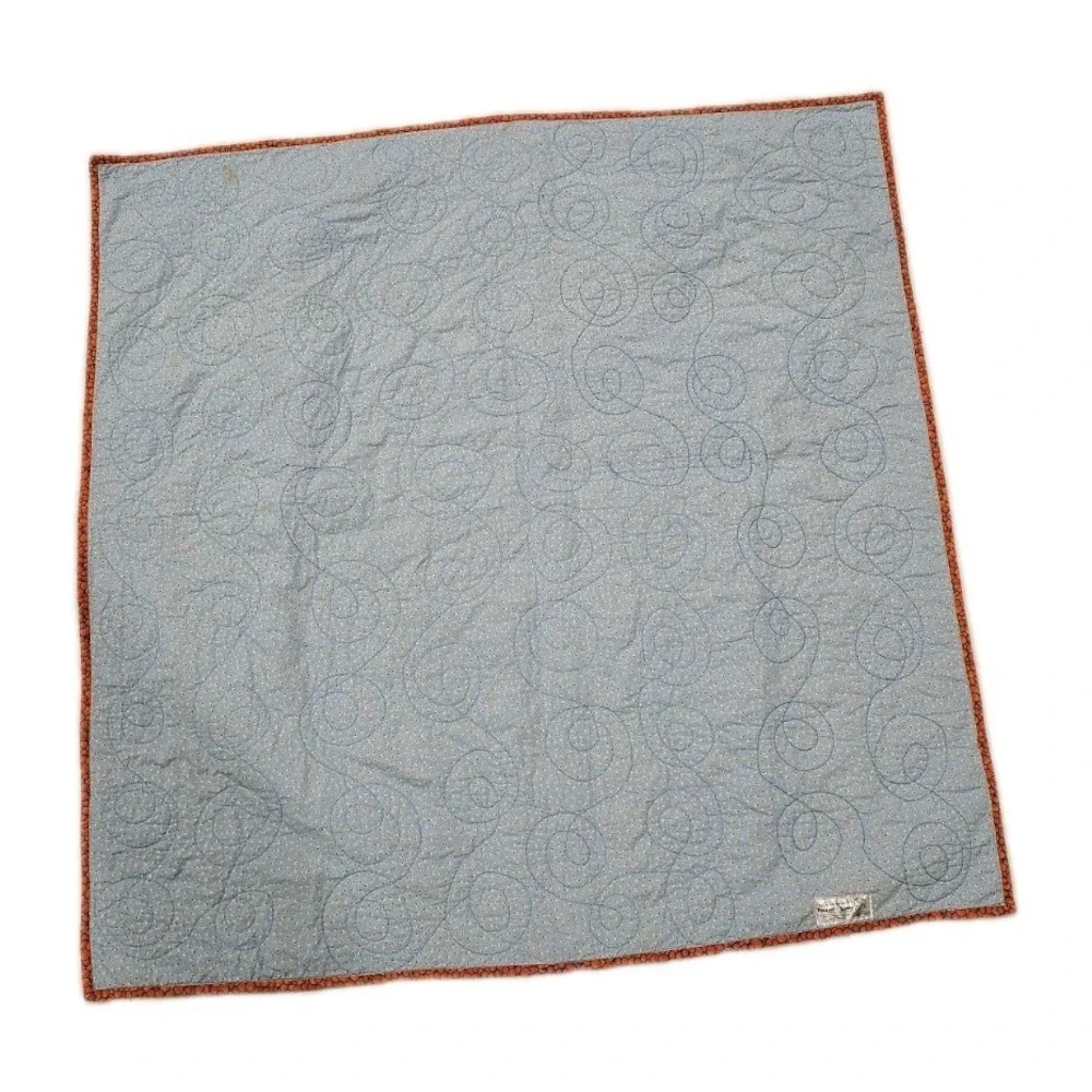 VTG Project Linus Crib Quilt Silly Smile Sea creatures Reversible 40x40 Handmade